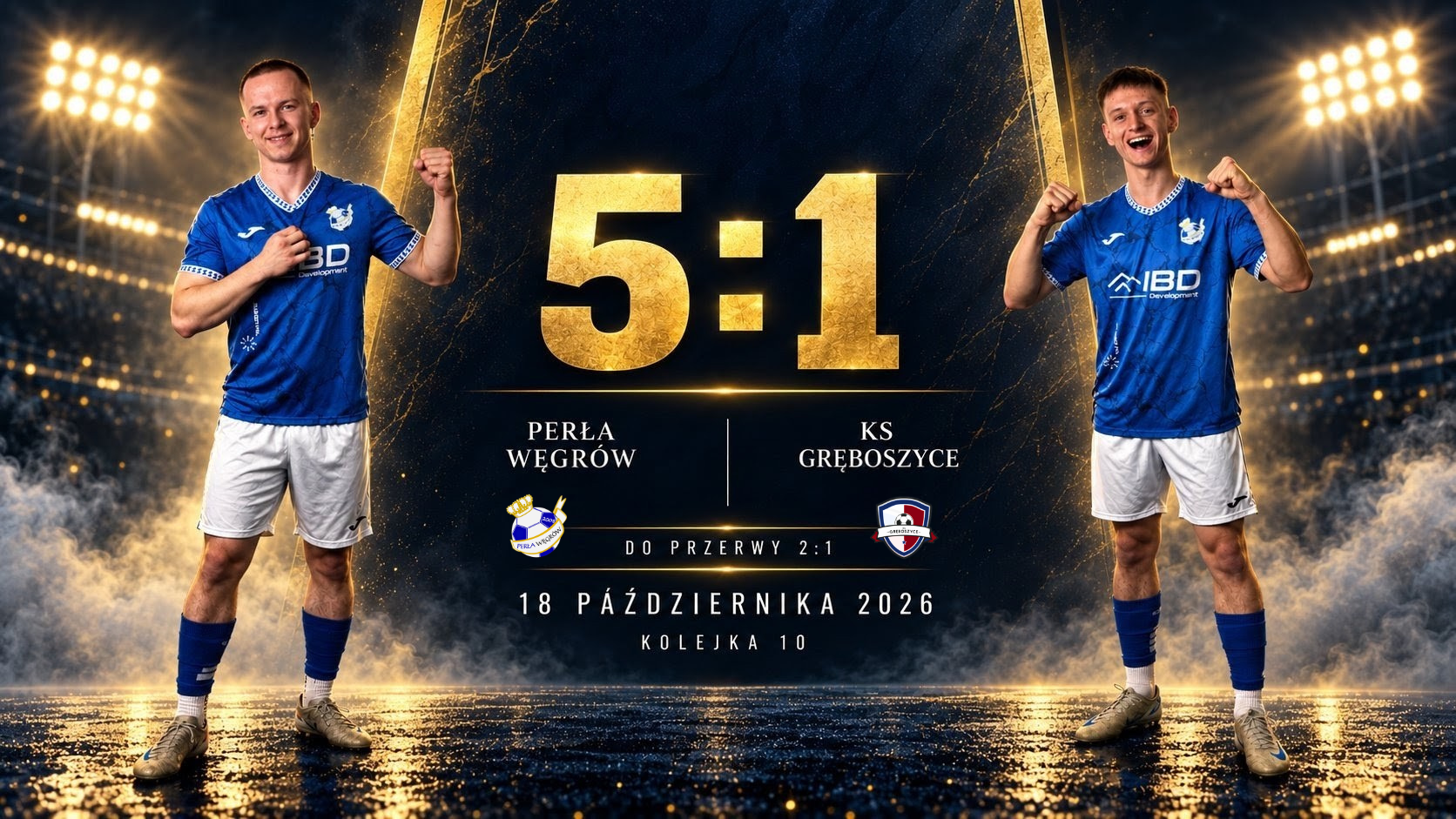 Piłkarze Perły Węgrów podczas ligowego spotkania z KS Gręboszyce